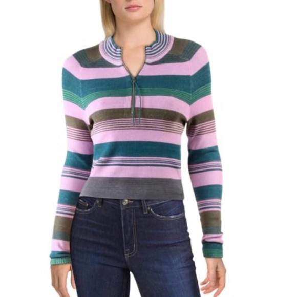 Free People Riptide Women's Striped Knit Size L - Picture 8 of 9